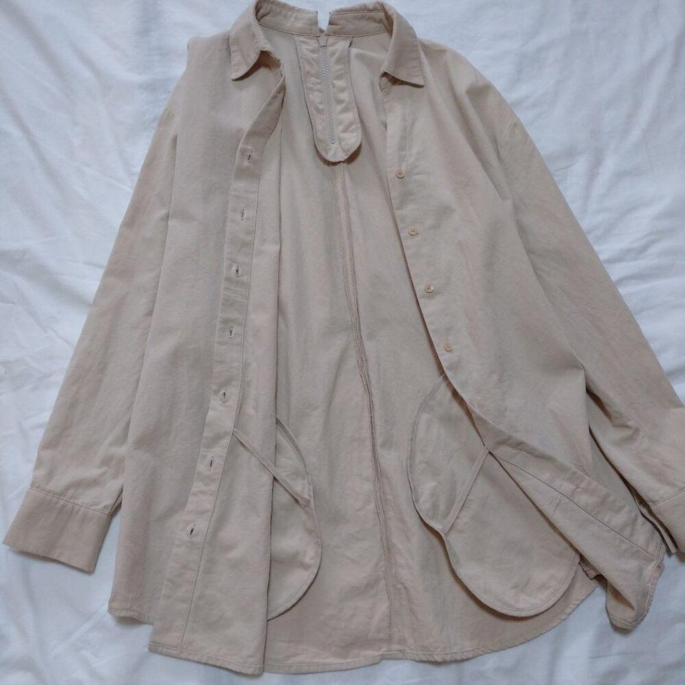 Alexia button Up Down Zip Shirt